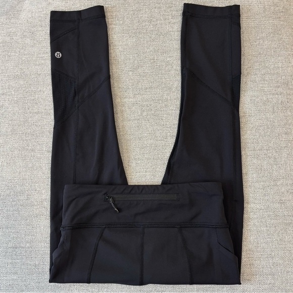 Lululemon Pace Rival Crop Leggings Size 4 In Black 22" - Picture 1 of 8